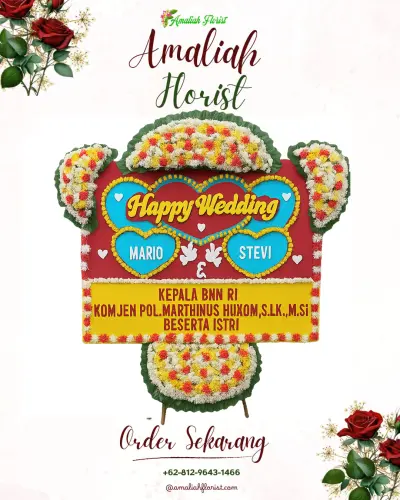 Karangan Papan Bunga Pernikahan di Pulukan